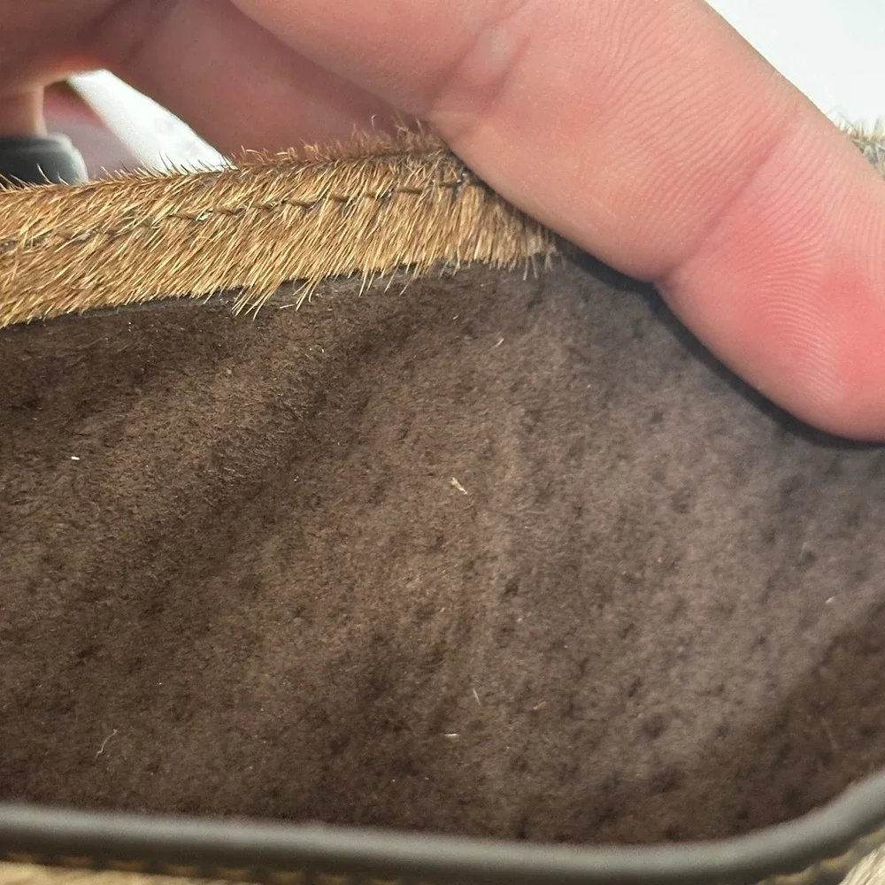 Artisan Handmade Leather Bifold Wallet Brown Pony Hair Mens